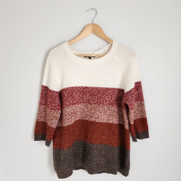 Women's XL Color Block Knit Cozy Sweater - Picture 1 of 4
